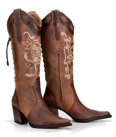 bota texana feminina cano longo