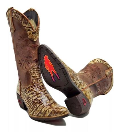bota de couro forrada feminina