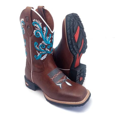 bota feminina texana bico quadrado