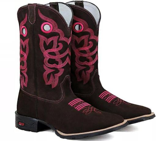 bota texana feminina quadrada