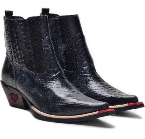 bota masculina bico fino preta