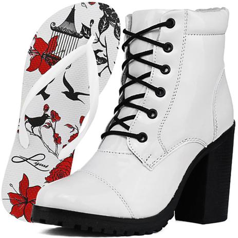 Bota Tratorada Feminina Modelo Retrô Lançamente Kit Com Chinelo Floral - Laura limonta - Outros Moda e Acessórios - Magazine Luiza
