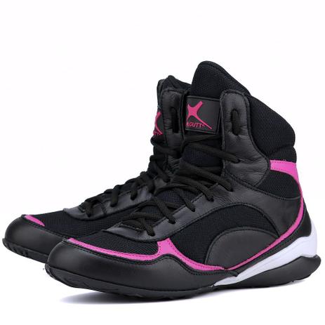 Bota Treino Musculação Cano Curto Preto com Rosa - TERRA DO SAPATO Menor preço em Bota Treino Musculação Cano Curto Preto com Rosa - TERRA DO SAPATO