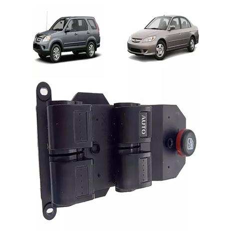 Botão Interruptor Vidro Elétrico Honda Civic CR-V 2001 até 2006 - Luccauto Menor preço em Botão Interruptor Vidro Elétrico Honda Civic CR-V 2001 até 2006 - Luccauto