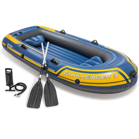 Bote Barco Inflável Challenger 3 Com Remo Alumínio - Intex Menor preço em Bote Barco Inflável Challenger 3 Com Remo Alumínio - Intex