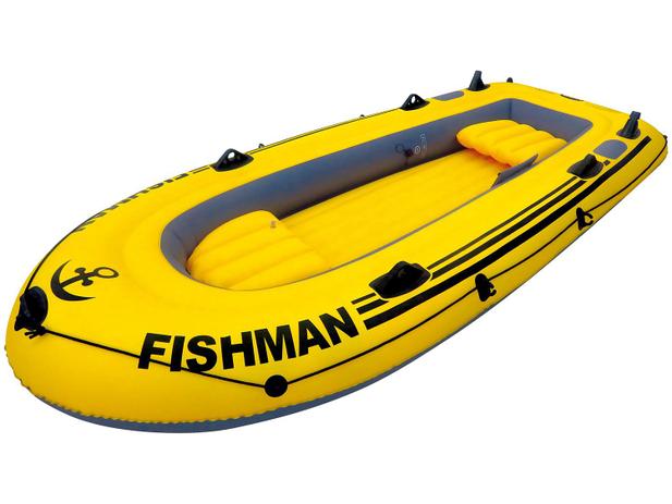Bote Inflável Fishman com 2 Remos - 2 Suportes para Vara de Pescar - Mor Menor preço em Bote Inflável Fishman com 2 Remos - 2 Suportes para Vara de Pescar - Mor