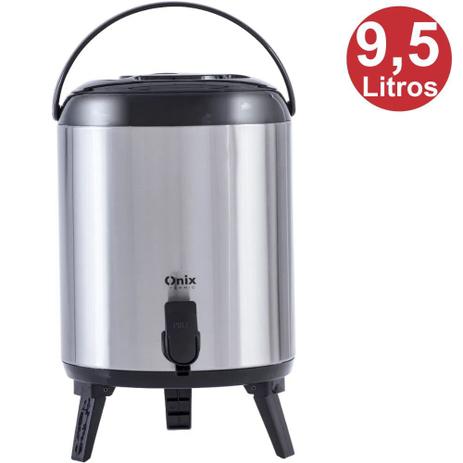 Botijão Térmico em Inox c/ Torneira 9,5 L Onix 1258 - PARAMOUNT Menor preço em Botijão Térmico em Inox c/ Torneira 9,5 L Onix 1258 - PARAMOUNT