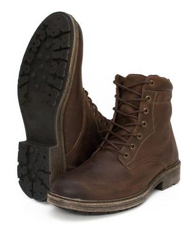 Botina Bota Coturno Masculino Forrado Couro Lactego Marrom - Ranclafe - Bota  Masculina - Magazine Luiza