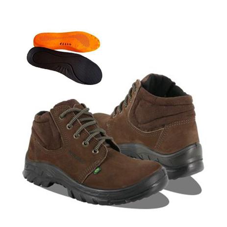 Botina de Segurança Nobuck Bico PVC + Palmilha gel Ecosafety PS139 Café CA  40677 - Sapato de Segurança - Magazine Luiza