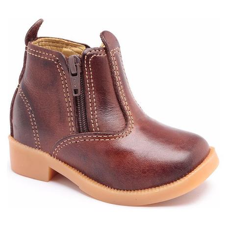 Botina Infantil Masculina com Zíper Pinhão 1202 - Pé de Couro - Bota  Infantil - Magazine Luiza