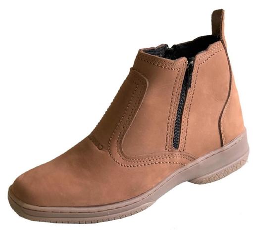 Botina Marrom Claro Rato Bota Masculina com Ziper Fecho Couro Nobuck Modelo Sapato Social Casual top - CAMPOLINA é boa?
