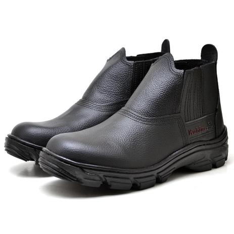 Botina Masculina Couro Elástico Liso Conforto Macio Trabalho - Rubim Calçados Menor preço em Botina Masculina Couro Elástico Liso Conforto Macio Trabalho - Rubim Calçados
