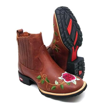 bota botina texana country bico quadrado