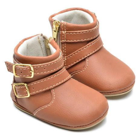 Botinha Bebê Feminino Infantil Recém Nascido Sapatinho Marrom - Sw Shoes -  Bota Infantil - Magazine Luiza