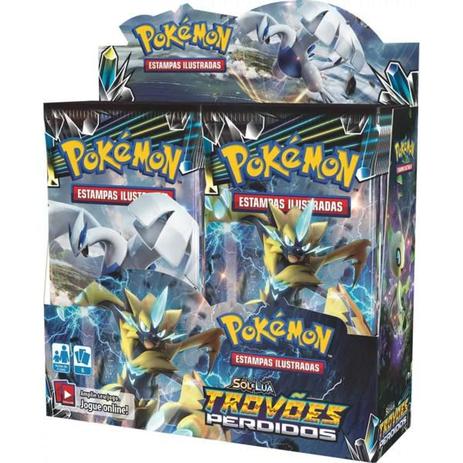 Box 36 Booster Cards Pokémon Sol e Lua 8 Trovões Perdidos - Copag Menor preço em Box 36 Booster Cards Pokémon Sol e Lua 8 Trovões Perdidos - Copag