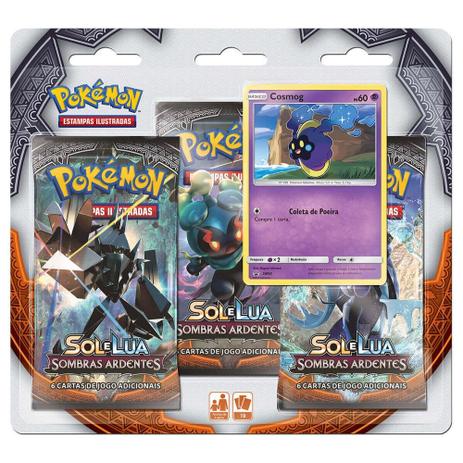 Box Sombras Ardentes com 36 Boosters + Pokemon Triple Pack Sombras Ardentes Cosmog - Combo Menor preço em Box Sombras Ardentes com 36 Boosters + Pokemon Triple Pack Sombras Ardentes Cosmog - Combo
