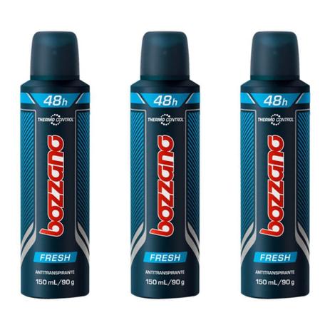 Bozzano Fresh 48hs Desodorante Aerosol 90g (Kit C/03) Menor preço em Bozzano Fresh 48hs Desodorante Aerosol 90g (Kit C/03)