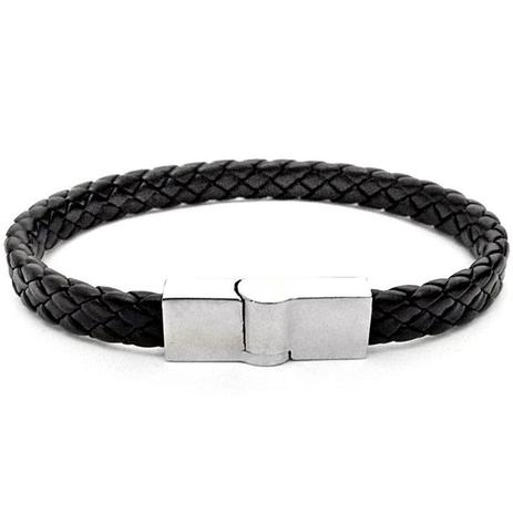 Bracelete De Couro Pulseira Feminina Preta - Gafeno Acessórios Menor preço em Bracelete De Couro Pulseira Feminina Preta - Gafeno Acessórios