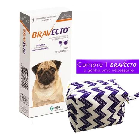 Bravecto Anti Pulgas e Carrapatos 4,5 a 10kg - Msd Menor preço em Bravecto Anti Pulgas e Carrapatos 4,5 a 10kg - Msd
