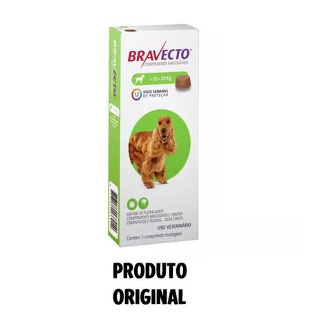 Bravecto Antipulgas E Carrapatos P/ Caes De 10 A 20kg (ORIGINAL) - Msd é boa?