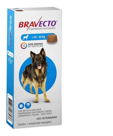 Bravecto Antipulgas E Carrapatos Para Caes 20 A 40kg Antipulga E Carrapaticida Magazine Luiza