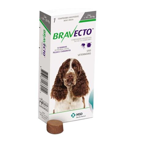 Bravecto Cães 10 a 20kg 500mg MSD Antipulgas e Carrapatos - Braveco é ruim? Bravecto Cães 10 a 20kg 500mg MSD Antipulgas e Carrapatos - Braveco é boa?