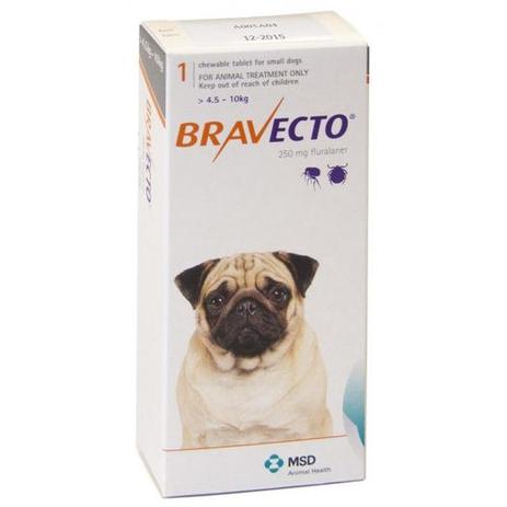 Bravecto Cães 4,5 a 10kg 250mg MSD Antipulgas e Carrapatos - Braveco Menor preço em Bravecto Cães 4,5 a 10kg 250mg MSD Antipulgas e Carrapatos - Braveco