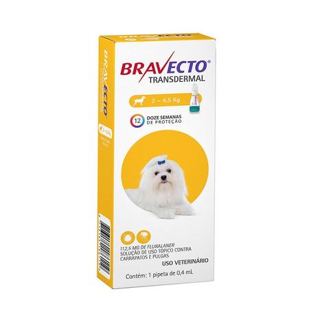 Bravecto Transdermal Cães até 4,5kg 0,4ml MSD Antipulgas é boa?