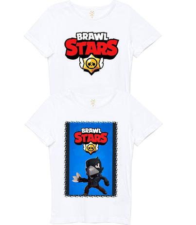 Brawl Stars Kit 2 Camisetas Infantil Cor Branca Eb Camiseta Infantil Magazine Luiza - blusa de frio masculino brawl stars