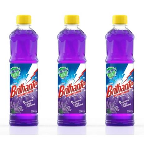 Brilhante Lavanda Desinfetante 500ml (Kit C/03) Menor preço em Brilhante Lavanda Desinfetante 500ml (Kit C/03)