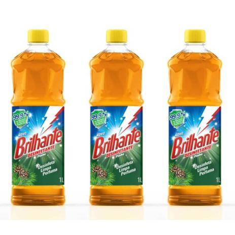 Brilhante Pinho Desinfetante 1 L (Kit C/03) Menor preço em Brilhante Pinho Desinfetante 1 L (Kit C/03)
