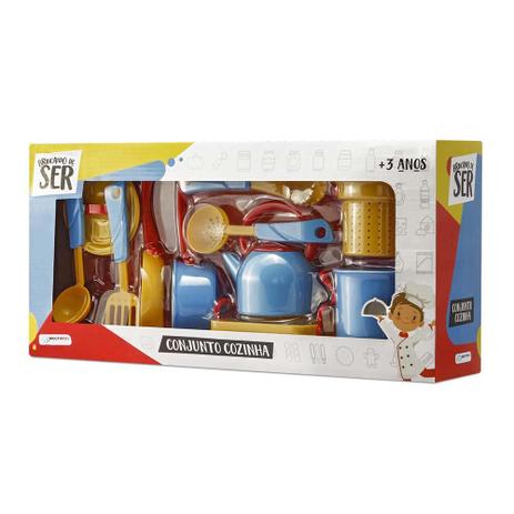 Brincando de Ser Conjunto Cozinha com Acessórios Indicado para +3 Anos Azul/Amarelo Multikids - BR956 - Multilaser Menor preço em Brincando de Ser Conjunto Cozinha com Acessórios Indicado para +3 Anos Azul/Amarelo Multikids - BR956 - Multilaser