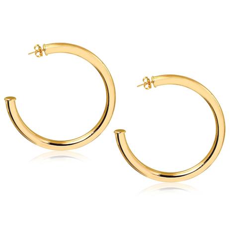 Brinco argola grande de espessura larga folheado em ouro 18k - Francisca joias contemporâneas Menor preço em Brinco argola grande de espessura larga folheado em ouro 18k - Francisca joias contemporâneas