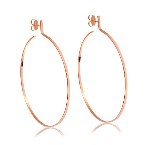 Brinco argola grande fina folheado em ouro rosé - 2180000000121 - Francisca joias contemporâneas é boa?