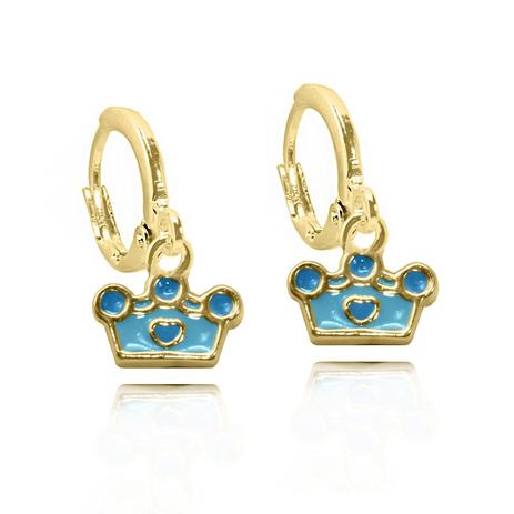 Brinco Argola Infantil Coroa Folheado a Ouro 18k - Lunozê Menor preço em Brinco Argola Infantil Coroa Folheado a Ouro 18k - Lunozê