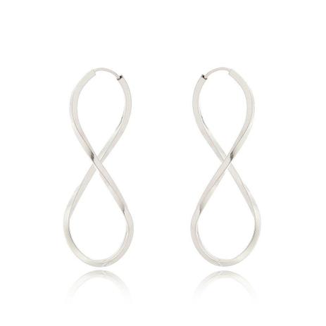Brinco Argola Infinito M - Céu de prata Menor preço em Brinco Argola Infinito M - Céu de prata