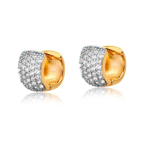 Brinco argola pequena cravejada com zircônia folheada em ouro 18k - 2180000001741 - Francisca joias contemporâneas Menor preço em Brinco argola pequena cravejada com zircônia folheada em ouro 18k - 2180000001741 - Francisca joias contemporâneas
