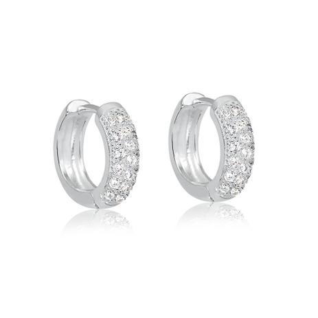 Brinco argola pequena cravejado de zircônias em prata - 2180000000202 - Francisca joias contemporâneas Menor preço em Brinco argola pequena cravejado de zircônias em prata - 2180000000202 - Francisca joias contemporâneas