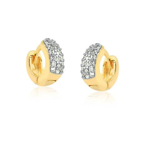 Brinco argola pequena grossa com zircônias folheada em ouro 18K - 2180000000208 - Francisca joias contemporâneas Menor preço em Brinco argola pequena grossa com zircônias folheada em ouro 18K - 2180000000208 - Francisca joias contemporâneas