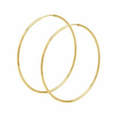 Brinco Argola Redonda Grande 6cm Ouro 18k 750 - Dr Joias Menor preço em Brinco Argola Redonda Grande 6cm Ouro 18k 750 - Dr Joias