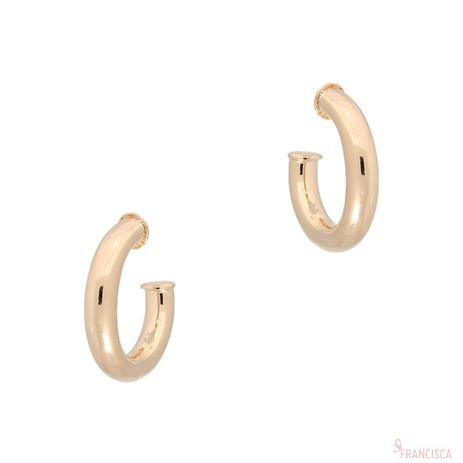 Brinco argola tubular lisa folheada em ouro 18k - 2180000000225 - Francisca joias contemporâneas Menor preço em Brinco argola tubular lisa folheada em ouro 18k - 2180000000225 - Francisca joias contemporâneas
