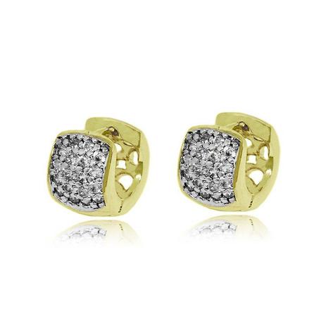 Brinco Argolinha Cravejada Zircônias Folheado Ouro + Ródio - Lunozê Menor preço em Brinco Argolinha Cravejada Zircônias Folheado Ouro + Ródio - Lunozê