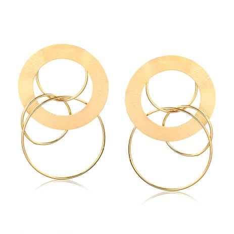 Brinco com argolas finas e círculo folheado em ouro 18k - 2180000000284 - Francisca joias contemporâneas Menor preço em Brinco com argolas finas e círculo folheado em ouro 18k - 2180000000284 - Francisca joias contemporâneas