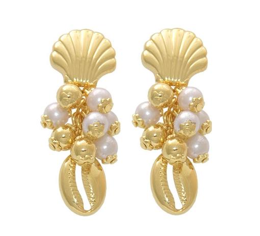 brinco com concha 1 búzio 5 pérolas e 3 bolas abs 5mm - Vip folheados é boa?