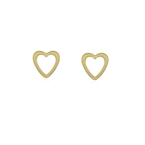 Brinco coração vazado banhado a Ouro 18k - Luxx semijoias Menor preço em Brinco coração vazado banhado a Ouro 18k - Luxx semijoias