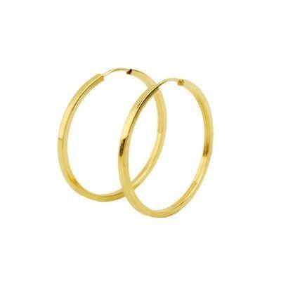 Brinco De Argola Redonda 2.5cm Em Ouro 18k-750 - Total pratas Menor preço em Brinco De Argola Redonda 2.5cm Em Ouro 18k-750 - Total pratas