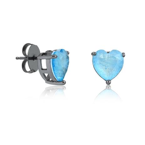 Brinco de coração com pedra fusion premium azul folheado em ródio negro - 2180000001769 - Francisca joias contemporâneas é ruim? Brinco de coração com pedra fusion premium azul folheado em ródio negro - 2180000001769 - Francisca joias contemporâneas é boa?