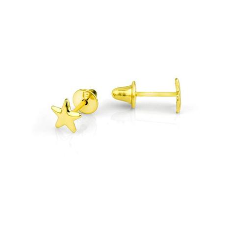 Brinco de Ouro 18K Estrela br12011 - Joiasgold Menor preço em Brinco de Ouro 18K Estrela br12011 - Joiasgold