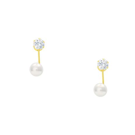 Brinco de Ouro 18k Modelo Grace Kelly Zircônia e Pérola br20478 - Joiasgold é boa?