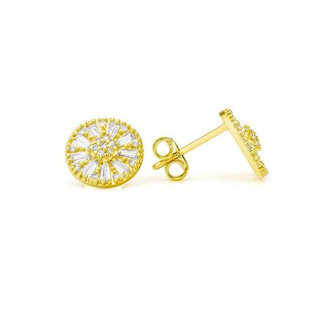Brinco de Ouro 18k Modelo Pizza com Zircônias br20555 - Joiasgold Menor preço em Brinco de Ouro 18k Modelo Pizza com Zircônias br20555 - Joiasgold